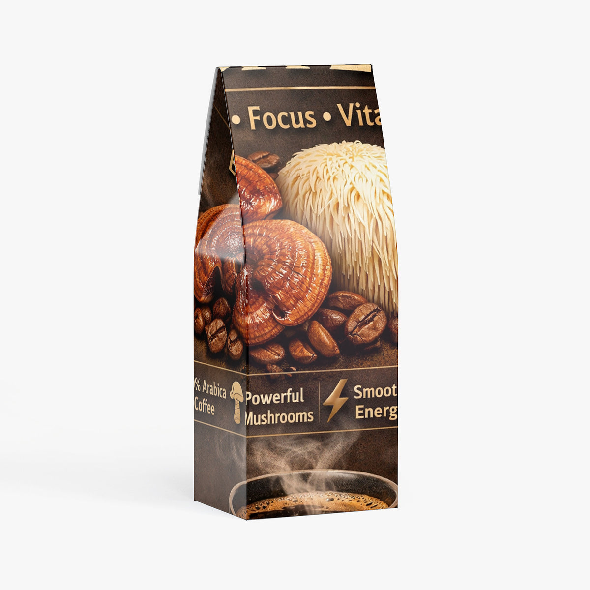 Mendingo Vitality Mushroom Coffee – Premium Medium Roast Blend- Dark C